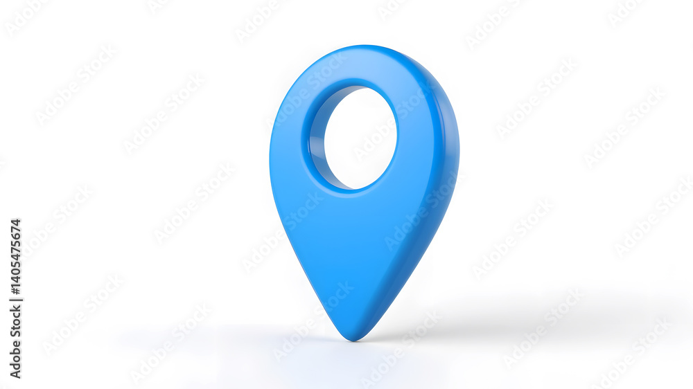 Blue Location Pin with White Background Blue Location Pin with White Background