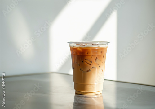 Iced coffee in a plastic cup