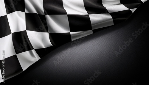 Checkered flag on black