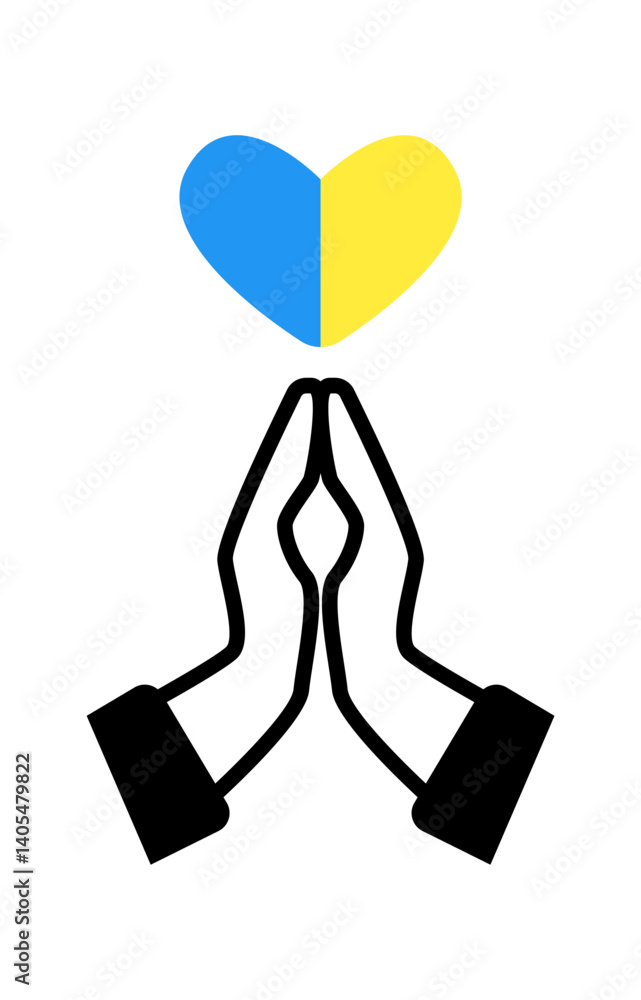 Thank you Ukraine icon, prayer, meditation, or a gesture of respect