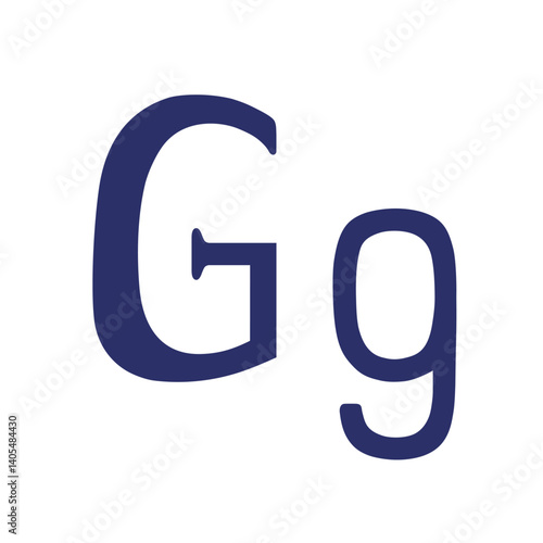 English letter (uppercase and lowercase) isolated on white background