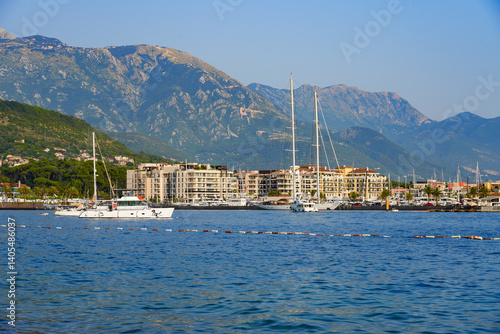 Obraz na płótnie Porto Montenegro, a luxury real estate development located in Tivat in the Bay of Kotor, Montenegro w salonie