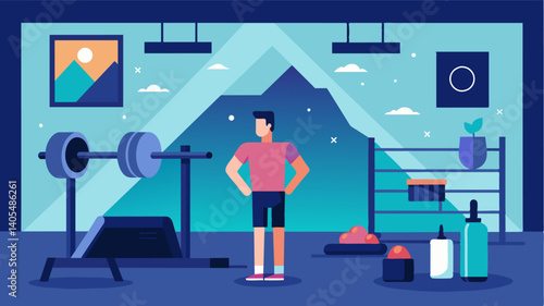 A fitness center equipped with private workout rooms for those who may feel selfconscious working out in a public setting ensuring a judgmentfree experience.. Vector illustration
