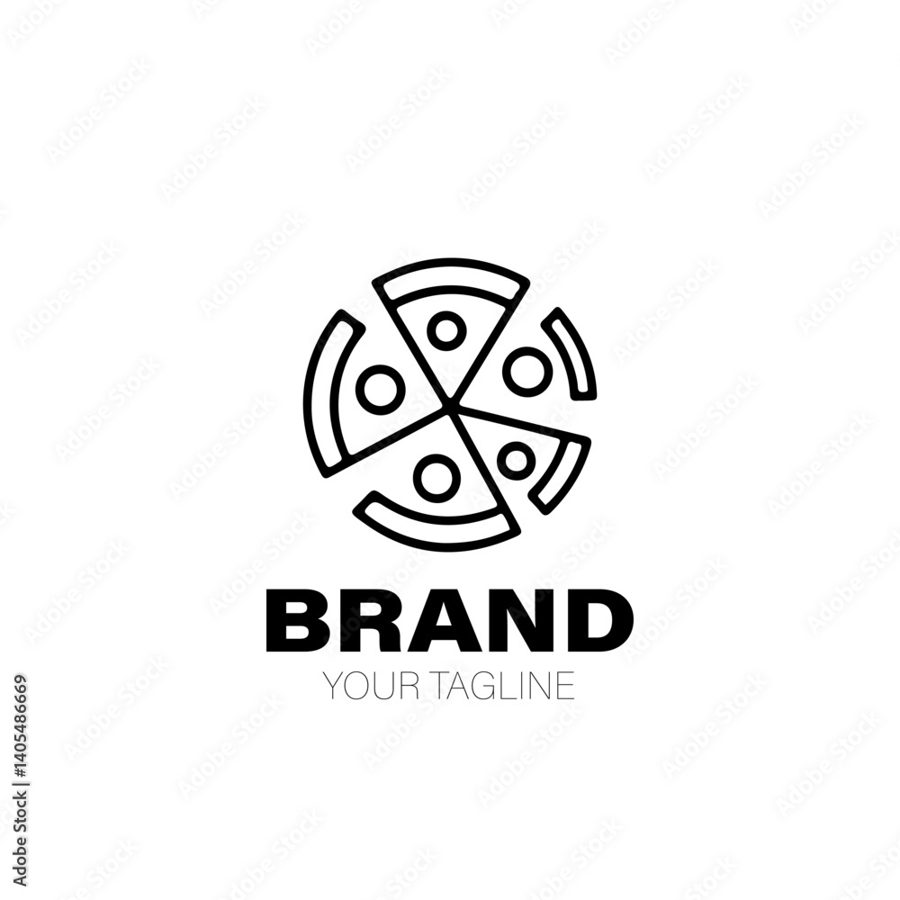 Obraz premium Pizza Logo. Pizza Logo Design. Pizza Logo Brand. Pizza Logo Vector Design Isolated on White Background