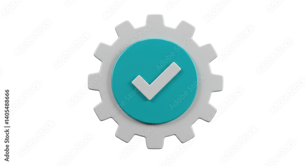 Isolated Check Mark Gear Icon Isolated Check Mark Gear Icon