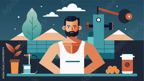 An exclusive gentlemens club transformed into a wellness retreat with amenities such as a gym spa and cigar lounge all focused on promoting mens wellbeing.. Vector illustration