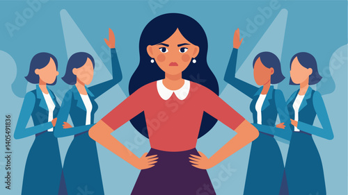 A woman standing up for her worth and demanding respect refusing to be treated poorly by others.. Vector illustration