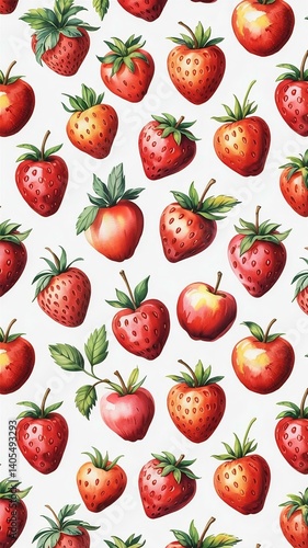 seamless pattern with strawberries
