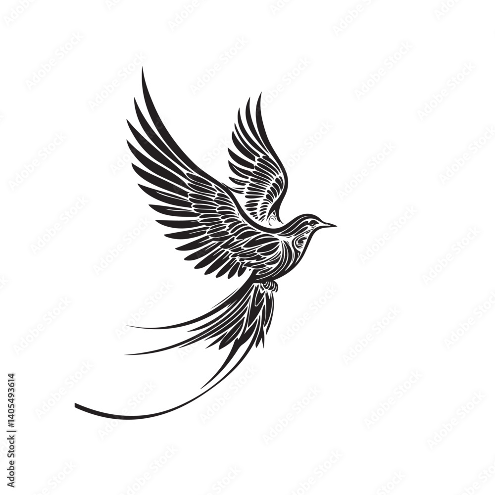 Fototapeta premium Bird silhouette illustration design