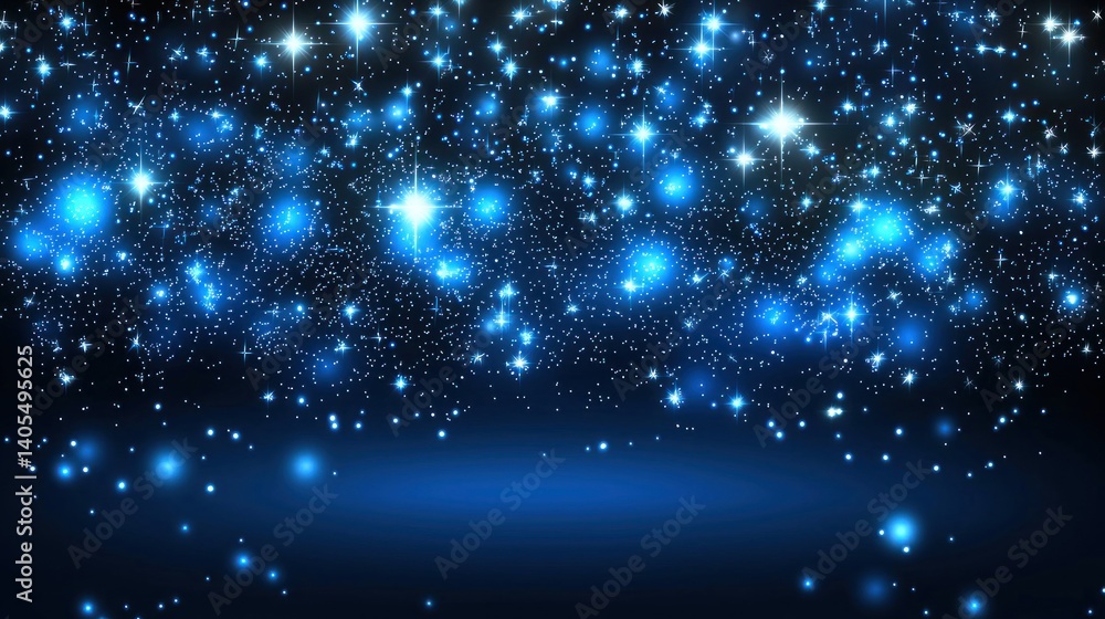 Obraz premium Celestial Blue: A Night Sky Filled with Sparkling Stars