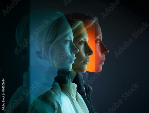 Un triptyque féminin avec des visages de femmes toutes ensemble