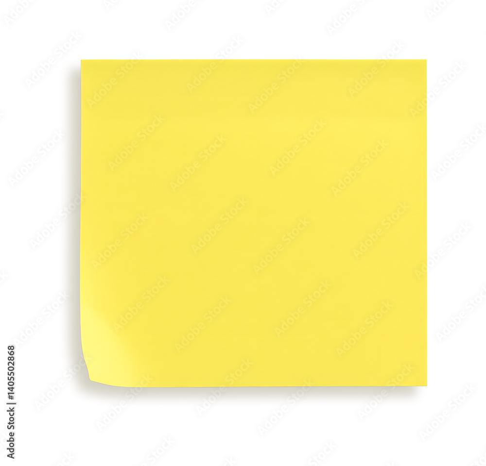realistic yellow sticky note on transparent background, reminder, message, memo, office, important, isolated, extracted, png file realistic yellow sticky note on transparent background, reminder, message, memo, office, important, isolated, extracted, png file