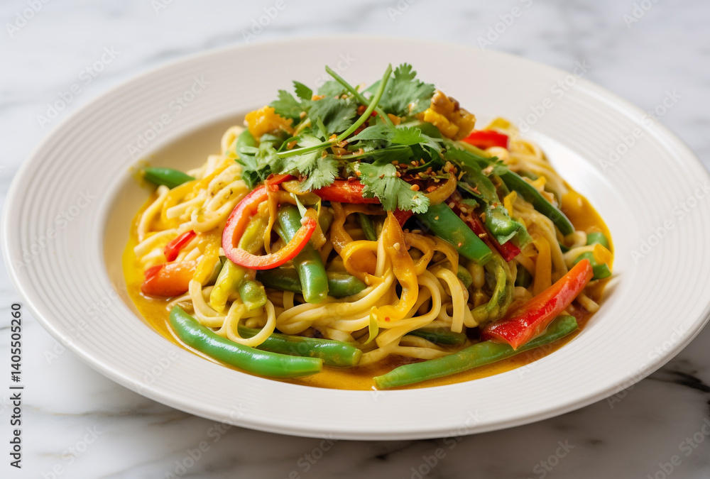 Noodles in Golden Curry with Mixed Vegetables Noodles in Golden Curry with Mixed Vegetables