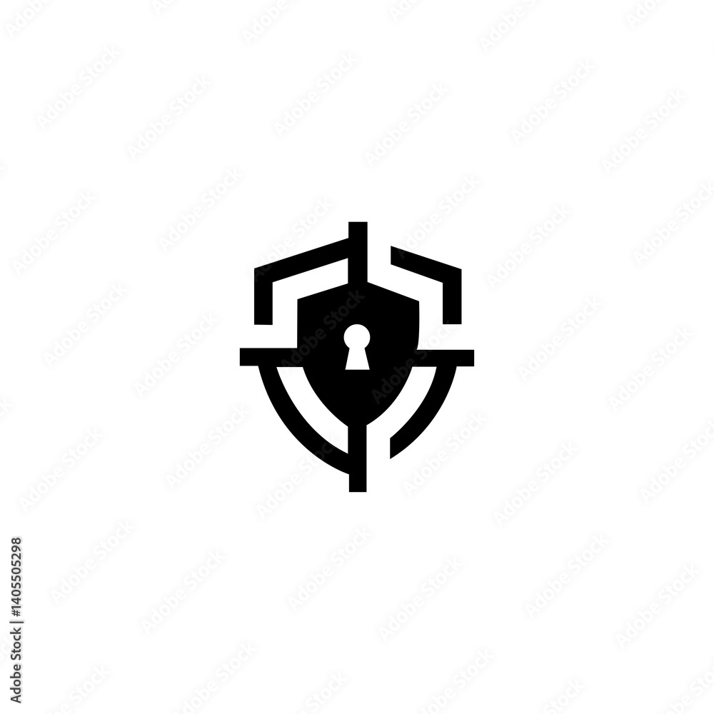 Fototapeta premium Secure shield vector logo template design