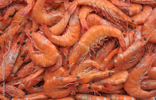 Close up. Top view of cooked tiger shrimps. Culinary background cooked shrimps cooked shrimps