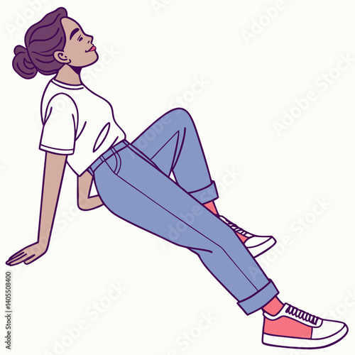 Vector art casual woman