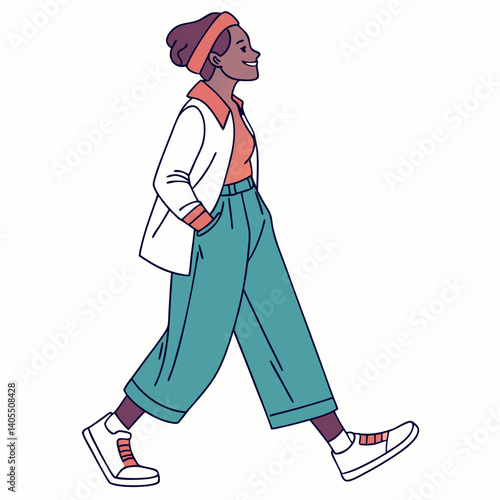 Vector art casual woman