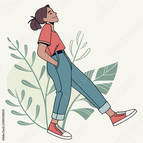 Vector art casual woman