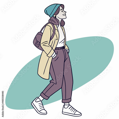 Vector art casual woman