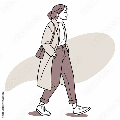Vector art casual woman