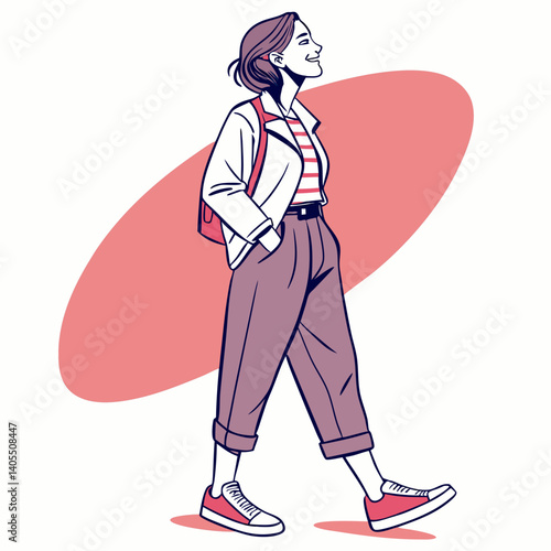 Vector art casual woman