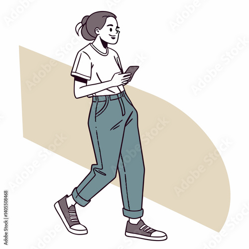 Vector art casual woman