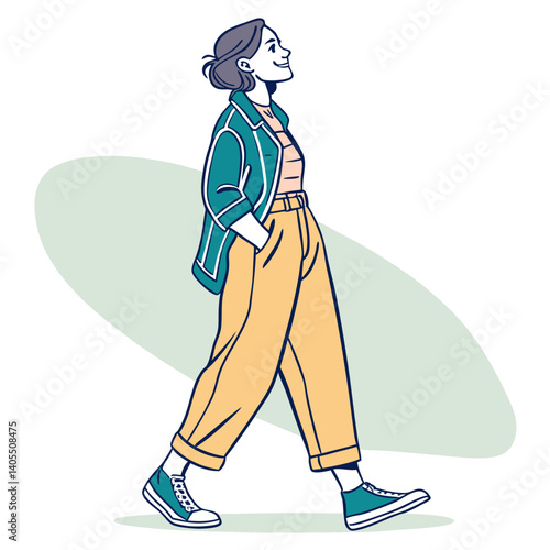 Vector art casual woman