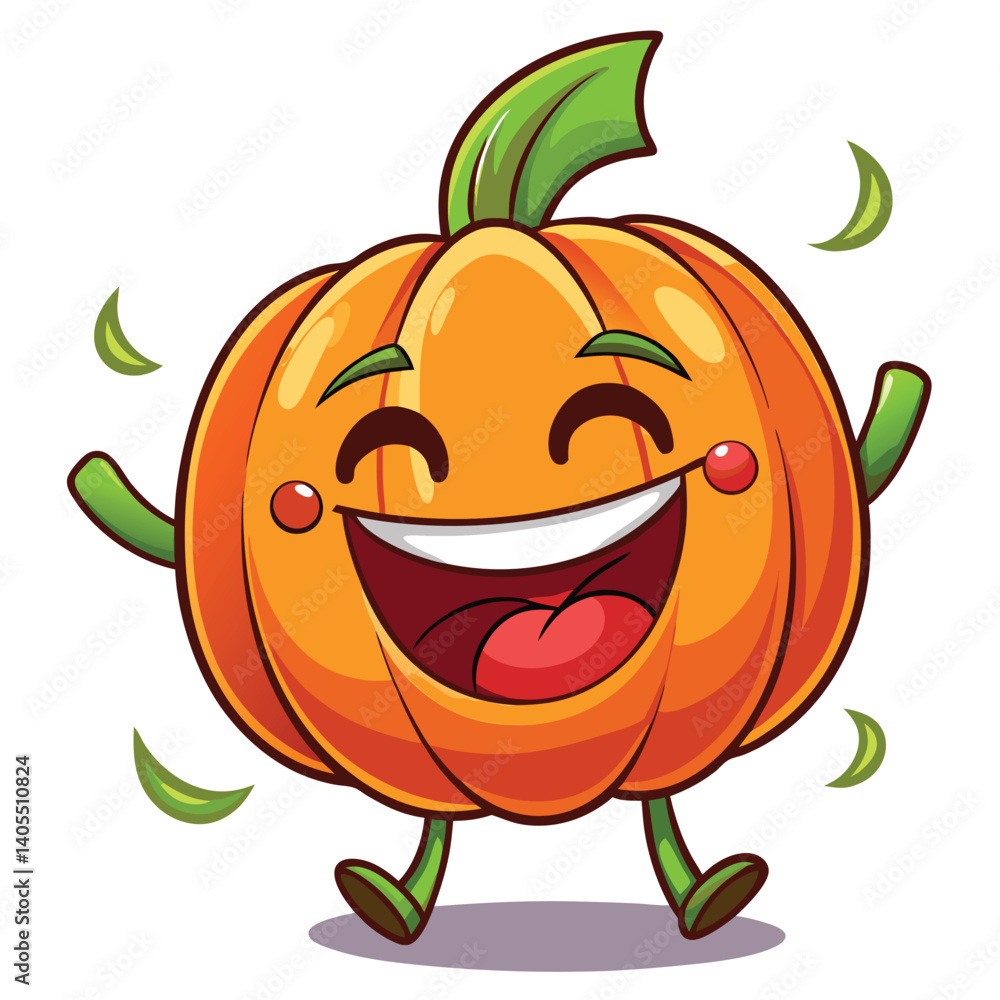 Fototapeta premium Happy pumpkin cartoon illustration