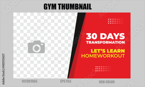 gym thumbnail youtube gym thumbnail, gym poster thumbnail social media promotion and youtube thumbnail banner post template design, gym video thumbnail