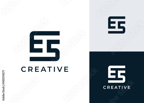 ES SE logo. Letter E with S vector logo design.