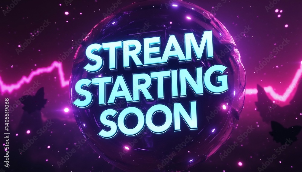 Stream Starting Soon: A dynamic digital graphic heralding the commencement of a live broadcast or online stream. Bold typography against a vibrant backdrop. Stream Starting Soon: A dynamic digital graphic heralding the commencement of a live broadcast or online stream. Bold typography against a vibrant backdrop.