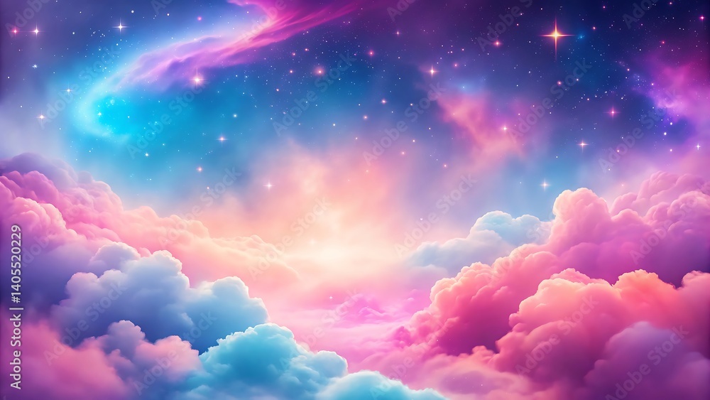 Dreamy pastel clouds and nebula in space Dreamy pastel clouds and nebula in space