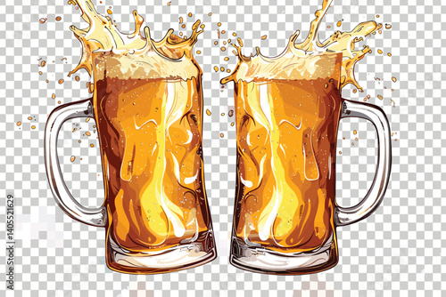 Dark and lager beer splash