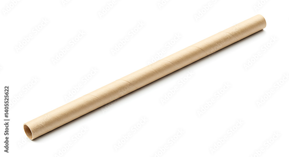 Light brown cardboard tube with a simple sturdy design, isolated on white for DIY project guides. Light brown cardboard tube with a simple sturdy design, isolated on white for DIY project guides.