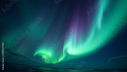 northern lights background with swirling greens, purples, and blues against a starry night sky
