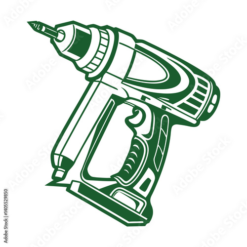 vector illustration of an electric drill