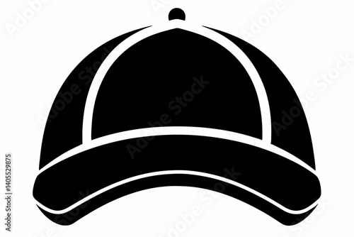 baseball cap front view design silhouette vector
