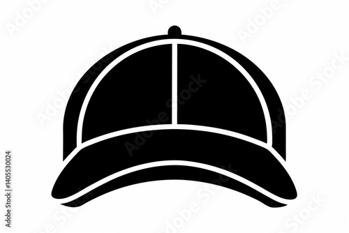 baseball cap front view design silhouette vector