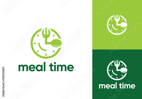 clock spoon fork logo. meal time food restaurant symbol vector design concept