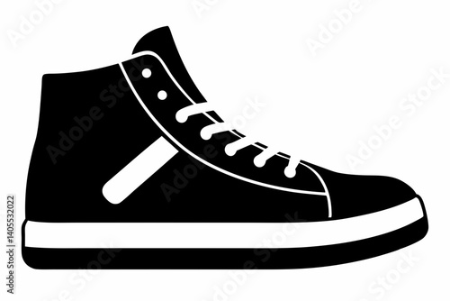 high top sneaker design silhouette vector illustration