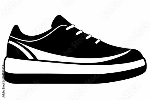 platform sneaker silhouette vector illustration