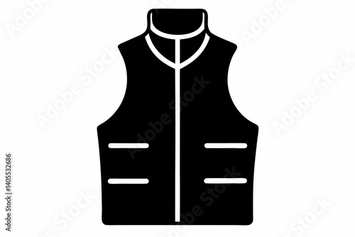 puffer vest design silhouette vector illustration