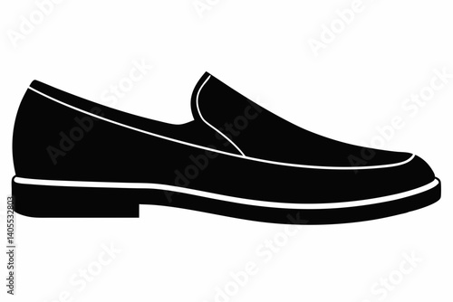 slip on loafer shoe design silhouette vector illustration