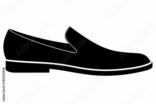 slip on loafer shoe design silhouette vector illustration