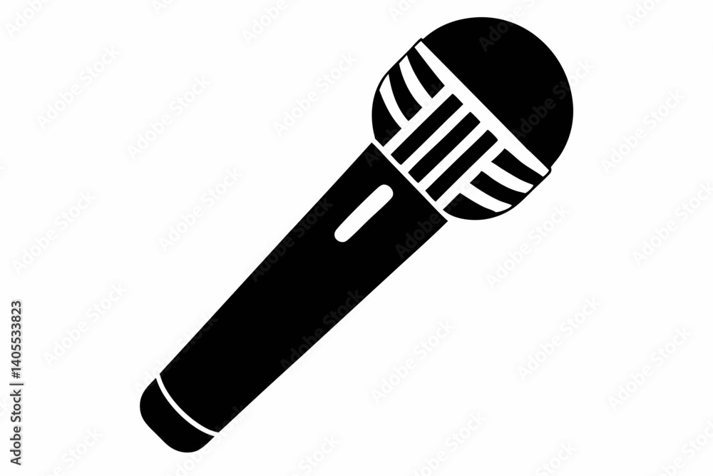 external microphone design silhouette vector illustration external microphone design silhouette vector illustration