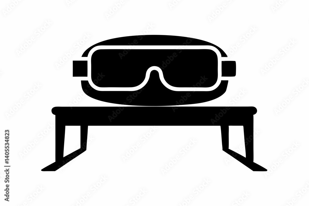 vr headset on table design silhouette vector illustration vr headset on table design silhouette vector illustration
