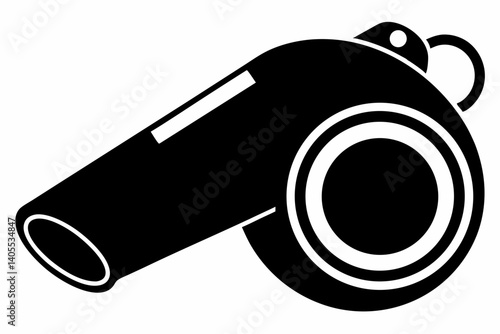 whistle silhouette vector black and white with white