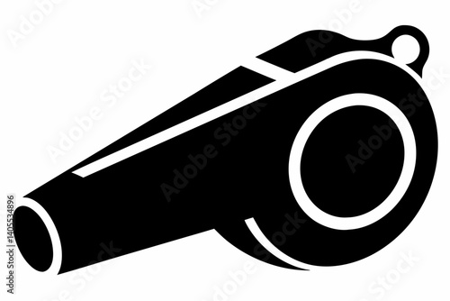 whistle silhouette vector black and white with white