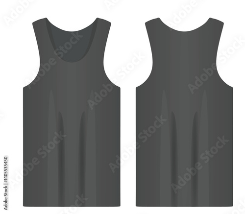 Grey sleeveless t shirt. vector illustration
