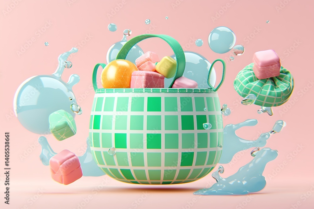 Fototapeta premium Candy Basket Floating Design